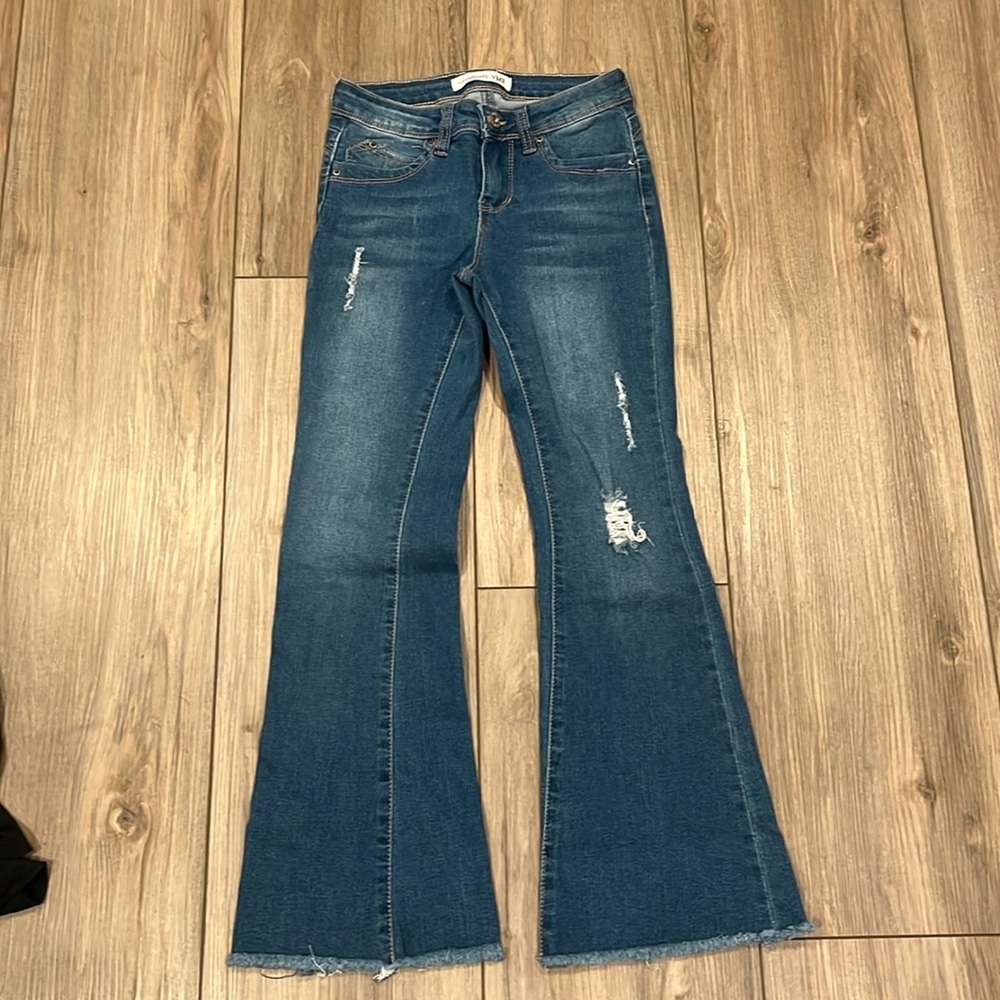 Girls denim flare jeans wanna bet fit size 10